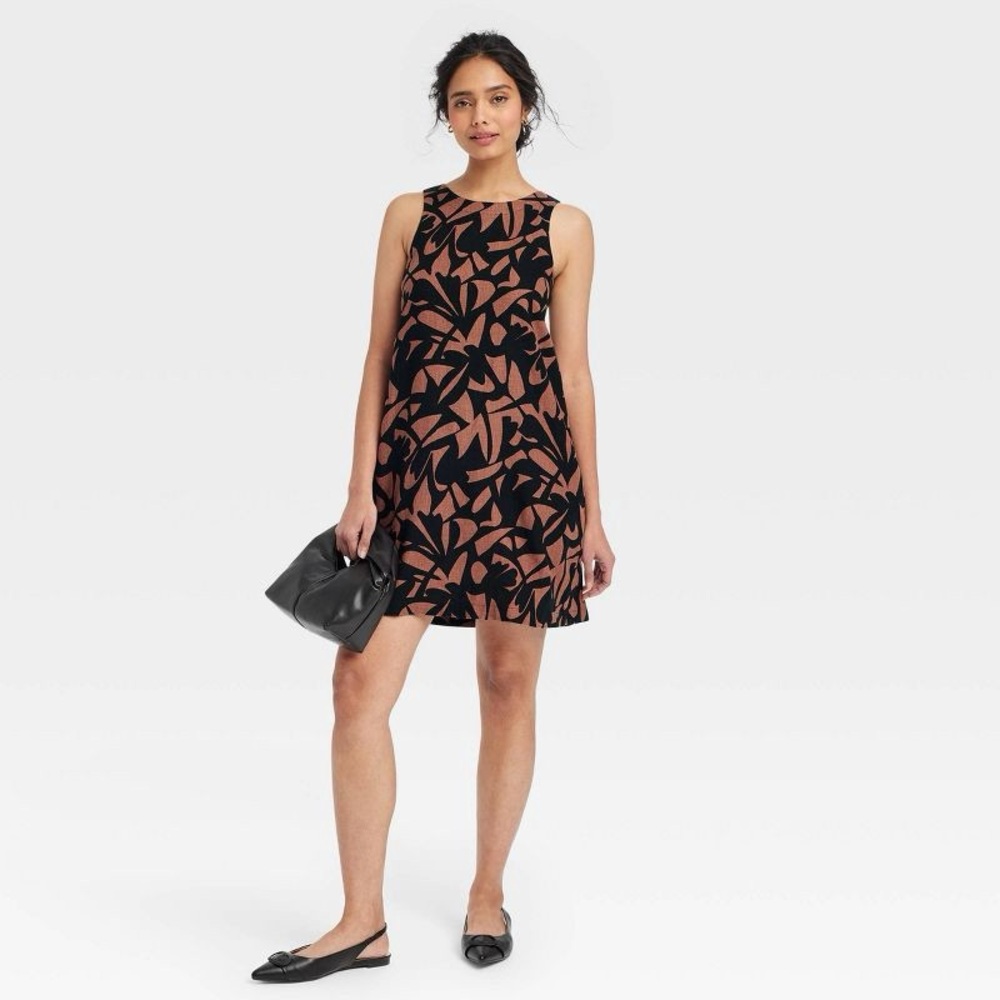 3/$25 NWOT Chic Black and Brown Patterned Dress - A New Day